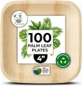Palm Leaf Plates 4 Inch Bamboo Plate Disposable 100 Pack Small Dessert and Appetizer Square Party Plates Biodegradable Compostable Cocktail Better Than Paper Plate By KoalaLove