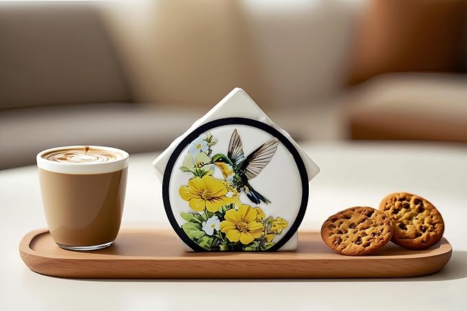 Hummingbird Napkin Holder for Table - Free-Standing Paper Napkin Dispenser for Cafe, Bar, Restaurant Table Decor | Colorful Metal Napkin Stand|Rustic Home Decor Presents|Kitchen and Dining Accessory
