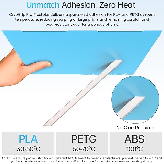 BIQU CryoGrip Pro Frostbite for Kobra 3 Combo 3D Printer 250x250mm Cold Build Plate Room Temperature Print Double Sided Upgrade Plate Removable Surface Platform