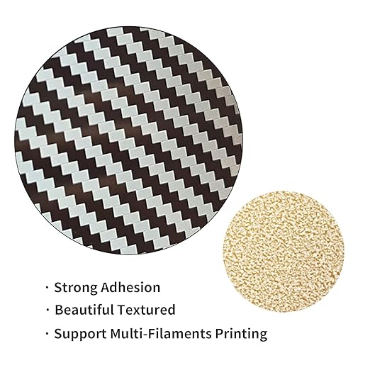 Smooth Carbon Fiber PET + Textured PEI Build Plate 257x257mm, Double Sided Flexible Print Bed 3D Printer PET+PEI Bed Plate for Bambu Lab X1/X1C/P1P/P1S/P2S