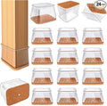 24 Pcs Chair Leg Floor Protectors for Hardwood Floors Rectangle Silicone Covers to Protect Wood Tile Floors Felt Pads Furniture Leg Caps Anti-Scratch Reduce Noise,(Fit L:1-1/2" to 2",W:3/4" to 1")