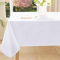 Smiry Square Table Cloth, Waterproof Anti-Scratch Polyester Tablecloth, Decorative Washable Fabric Table Cover for Dining, Buffet, Parties and Outdoor, 54x54, White