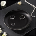 Lolalet Handmade Ceramic Ring Dish Jewelry Tray Plate with Initial, Small Monogram Gift for Her Women Girls Mother, Hostess, Engagement, Bridal Shower, Maid of Honor, Bridesmaid, Birthday, Christmas
