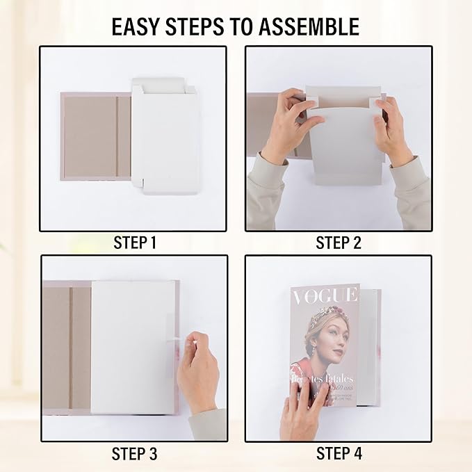Mono Large | 4 PCS Faux Decorative Books for Home Decor | Not Real Books (Cardboard Boxes) | Coffee Table, Shelf Styling & Modern Aesthetic Accent Pieces for Living Room, Office