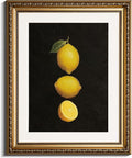 InSimSea Gold Framed Wall Art, Lemon Kitchen Wall Shelf Decor, Dark Moody Still Life Canvas Print Art, Dining Room Farmhouse Decor, Antique Paintings with Picture Frame 13x16inch