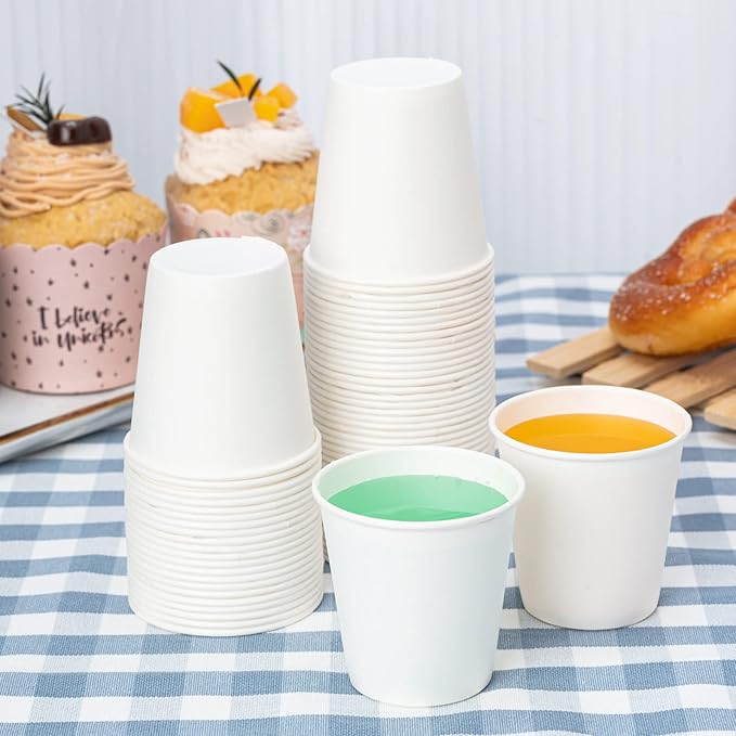 RACETOP 3 oz Paper Cups 600 count, Disposable Bathroom Mouthwash Cups, Small Snack Cups, Ideal for Bathroom, Home, Party