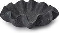 Scalloped Decorative Bowl Home Decor - 12.6" Modern Handicraft Large Shell Ruffle Decorative Fruit Bowl for Kitchen Counter, Chic Key Tray for Entryway Table, Starry Black