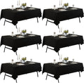 6-Pack 60x60 inch Black Table Cloths, Solid Stain and Wrinkle Resistant Tablecloth, Premium Plain Weave Polyester Fabric Rectangle Table Linen Covers for Hotel, Banquet