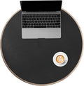 CENNBIE 23.6 Inches Round Table Mat - Cork Leather Placemats - Suitable as Side Dining Coffee Table Cover (Black)