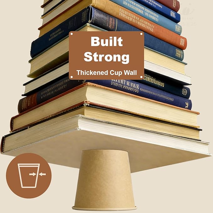 5 oz 300 Pack Disposable Coffee Cups, Bulk Brown Disposable Paper Cups, Coffee Cups for Hot Tea, Chocolate and Cold Drinks