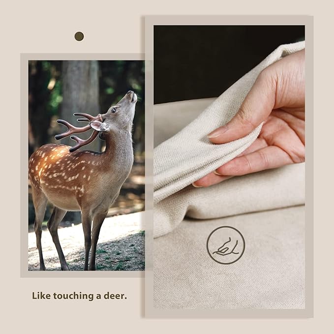 BALCONY & FALCON Square Tablecloth - Small Waterproof Table Cloth, Wrinkle Resistant Table Cover Fuzzy Fabric Tablecloths for Dining Kitchen Wedding and Outdoor Decoration (Beige, 55"x55")