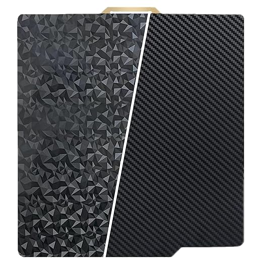 PEO PET Bambu Labs Build Plate for Bambu Lab P2S X1 X1C X1E P1P P1S A1 3D Printer,Smooth Flexible Double Sided Diamond PEO+Carbon Fiber PET Spring Steel Sheet 257x257mm for Bambu 3D Printers
