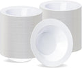 BESTVIP 200PCS White Plastic Bowls, 12 Oz Disposable Bowls Disposable Bowls for Christmas, Parties, Wedding, Soak Proof Bowls for Breakfast, Lunch, and Dinner Meals