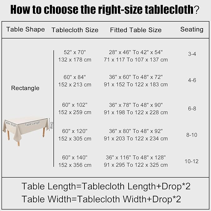 Smiry Rectangle Table Cloth Linen Textured, Waterproof Spillproof Anti-Wrinkle Burlap Tablecloth, Washable Decorative Fabric Table Cover for Dining, Party, Banquet, 60 x 120 Inch, Beige