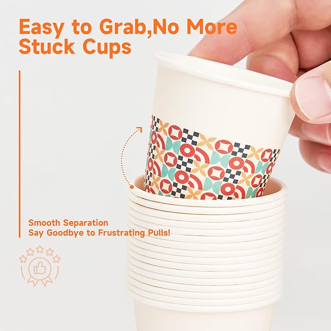 600 Pack 3 oz Bathroom Cups, Disposable Paper Cups with Rolled Rim, Small Paper Mouthwash Cup for Guest Bathrooms, Vanity & Office Use, Puzzle