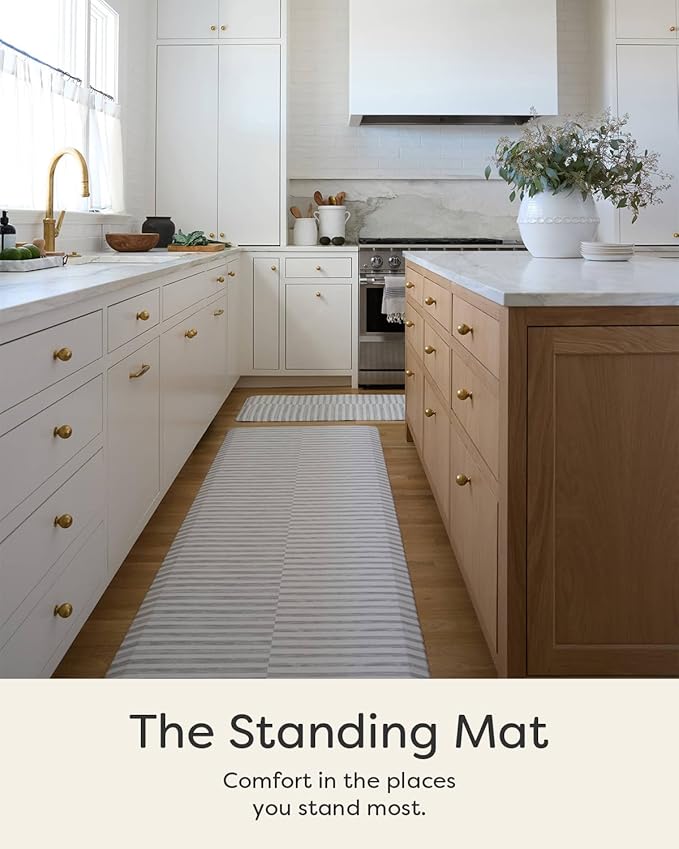 House of Noa Nama Standing Mat – Anti-Fatigue Cushioned Kitchen Mats for Floor | Ergonomic Bounce-Back Foam Kitchen Mats | Anti-Fatigue Mats for Kitchen & Standing |Reese Ash | 22" x 36"