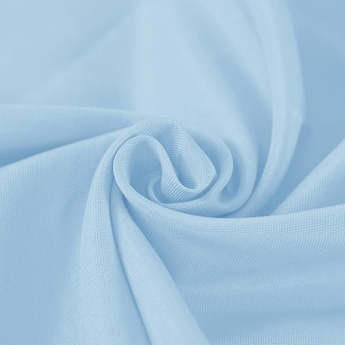 Fokitut 2 Pack Waterproof Round Tablecloth, 120 Inch, Stain Resistant and Wrinkle Polyester Table Cloth, Fabric Table Cover for Kitchen Dining, Wedding, Party, Holiday Dinner-Blue Mist