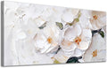 ADJUVANT Wall Art Impressionist Minimalist White Floral 60"L x 30"W, White Flowers With Subtle Tones Canvas Painting Delicate Petals Artwork Floral Wall Decor for Living Room Bedroom Bathroom Home Office