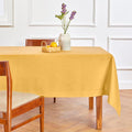 Solino Home Linen Tablecloth for Rectangle Tables 60 x 144 Inch - 100% Pure Linen Mustard Yellow Table Cloth - Fete, Machine Washable Cloth Tablecloth for Spring, Easter