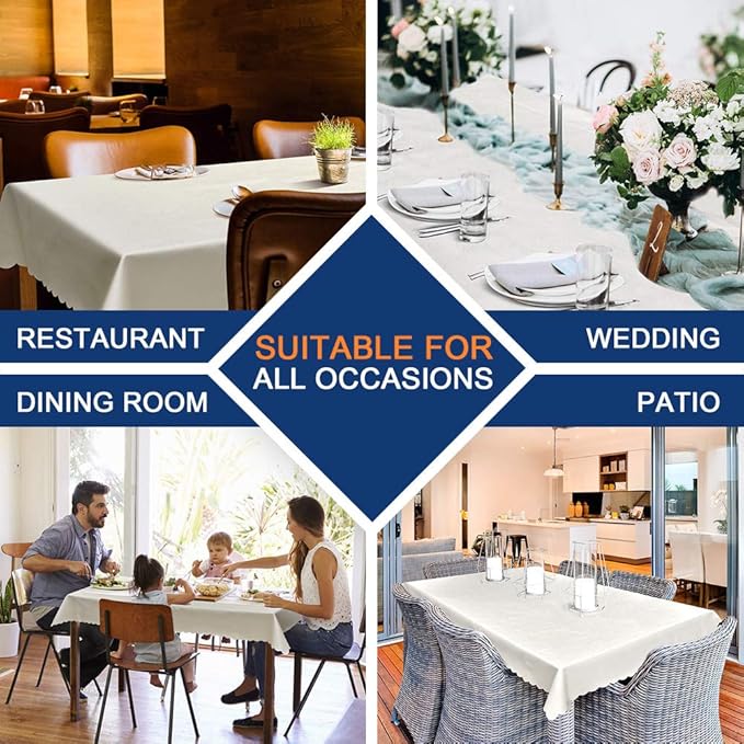 Smiry Rectangle Table Cloth, Waterproof Heavy Duty Vinyl Tablecloths, Wipeable Washable Table Cover for Kitchen and Dining Room (Brown, 52" X 70")