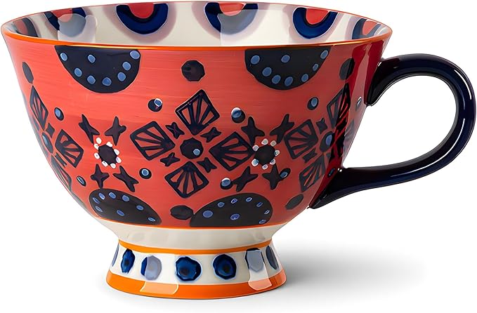 17oz Soup Bowls with Handles, Microwave Safe Large Ceramic Soup Bowl for Chili, Stew, Ice Cream, Berries & Fruits, Perfect for Women, Christmas, Hostess Gifts & Fall Decor