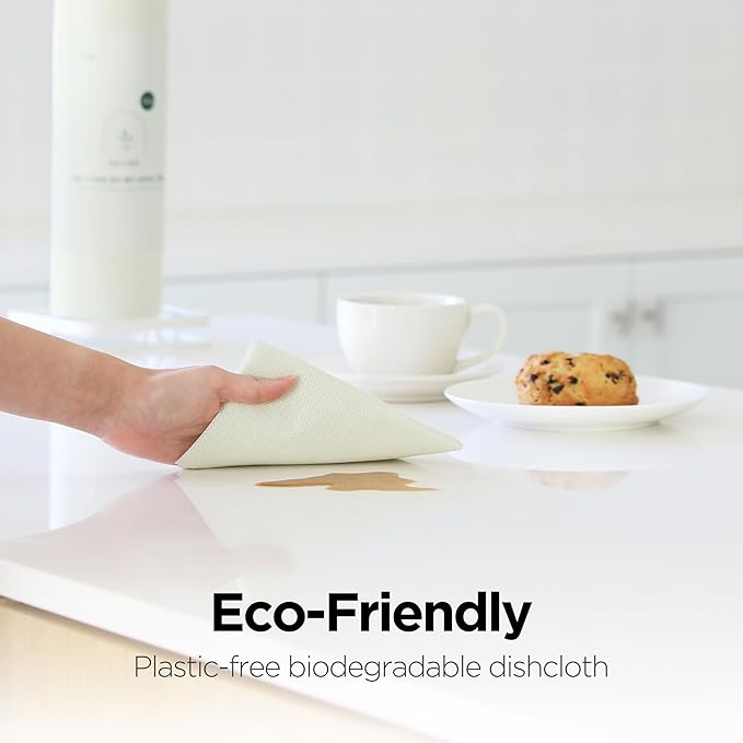 Meekly Daily Dish Cloth Cleaning Scrubber Sheet, Multi-Purpose Reusable Disposable Tear-Off Roll, Durable Washable Fast Dry Kitchen Towel for Kitchen Home Cleaning Use (30 Sheets) (Light Grey)