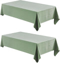 2 Pack Rectangle Tablecloth, 60x104 inch, Water Resistant Wrinkle Free Linen Textured Table Cloth Washable, Decorative Fabric Table Cover for Dining, Party and Camping, Sage Green