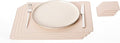 Nikalaz Set of 4 Placemats and 4 Coasters Made of Recycled Leather (18''x13'', Creamy White/Beige)