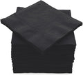 100 Pack Black Beverage Napkins, Big Party Pack, 2 Ply, Ideal for Wedding, Party, Birthday, Dinner, Lunch, Cocktails. (5” x 5”) by Amcrate