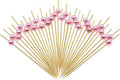 Minisland Pink Pearl Cocktail Picks, 4.7 Inch Long Bamboo Fancy Toothpicks for Appetizers, Decorative Valentines Baby Shower Holiday Party Food Drink Garnish Fruit Skewer Sticks 100 Counts - MSL153