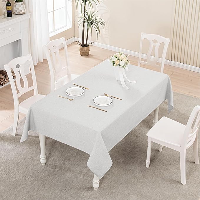 BALCONY & FALCON Square Tablecloth Washable Wrinkle Resistant and Water Proof Small Table Cloth Decorative Linen Fabric Tablecloth for Dining Parties Kitchen Wedding and Outdoor Use (Owl Gray, 47x47)