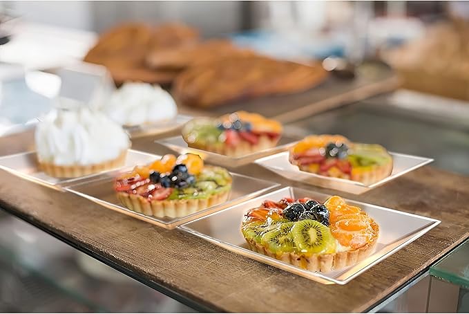 Exquisite Mini Disposable Appetizer Plates - 1200 Pack 2.95" x 2.95" Crystal Clear Plastic Dessert Plates - Elegant Design for Weddings, Birthdays & Formal Parties - Stackable, Convenient - BPA Free