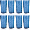 KX-WARE 18-ounce Acrylic Highball Glasses Plastic Tumbler, set of 8 Blue