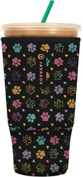 Sok It JavaSok Iced Coffee & Cold Soda Insulated Neoprene Cup Sleeve (Furry Footprints, XXLarge: 44-48oz)