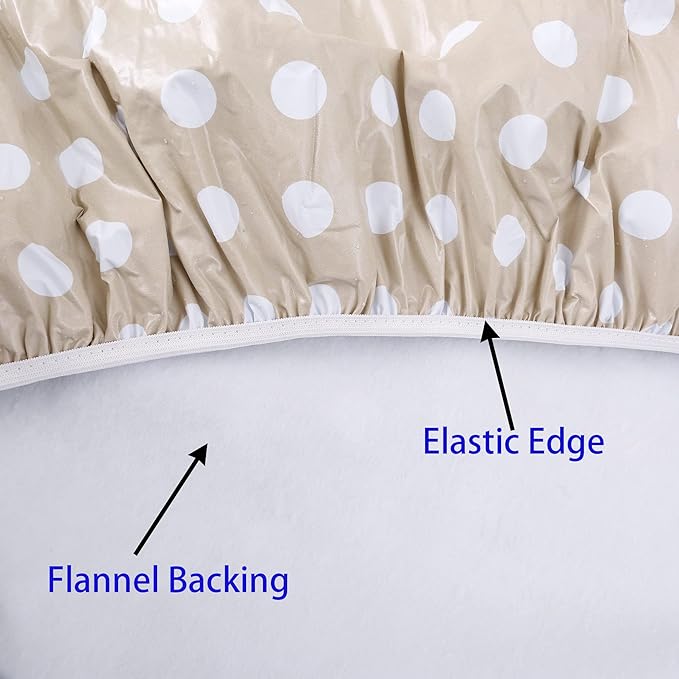 Walrus Round Vinyl Fitted Tablecloth with Flannel Backing Elastic Edge Design Table Cover Waterproof Oil-Proof PVC Table Cloth Stain-Resistant Best for 57"-66" Round