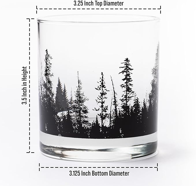 Black Lantern Nature and Animal Themed Whiskey Glass Set – 11oz Premium Heavy Base Glasses – Perfect Gift for Outdoor Enthusiasts – Set of 2 Everyday Drinking Glasses (Double Exposure Bear)