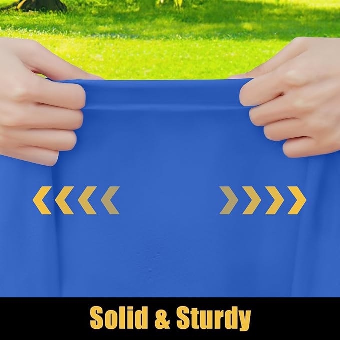 Smiry Rectangle Picnic Table Cloth, Waterproof Elastic Fitted Tablecloths for 5 Foot Tables, Washable Polyester Table Cover for Camping, Indoor and Outdoor (Blue, 36"x60")