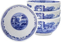 Spode Blue Italian Dip Bowl Set of 4-4-Inch Porcelain Bowls with Oriental Design, Dishwasher & Microwave Safe Tableware for Dip, Side, Appetizers, Dessert - Blue & White Dinnerware