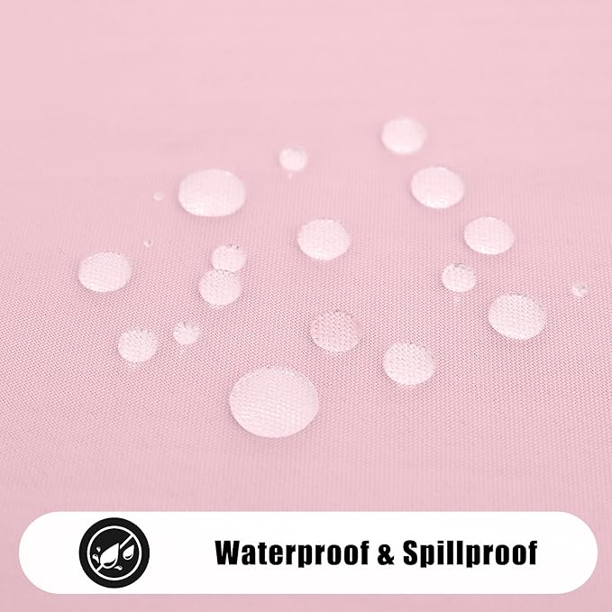 Smiry Rectangle Table Cloth, Waterproof Anti-Scratch Polyester Tablecloth, Decorative Washable Fabric Table Cover for Dining, Buffet, Parties and Outdoor, 52x70, Pink