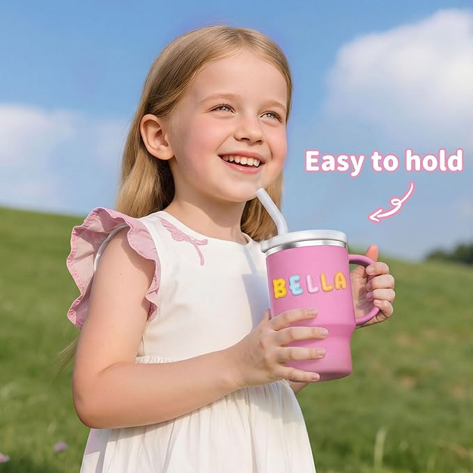 Bella's Friends Handy Mini Tumbler – Adorable 9 oz Sippy Cup for Toddlers 1-3 years old, Flexible Straw, Stainless Interior & Silicone Body, Leak‑Proof, Dishwasher Safe, Ideal for Travel or At Home
