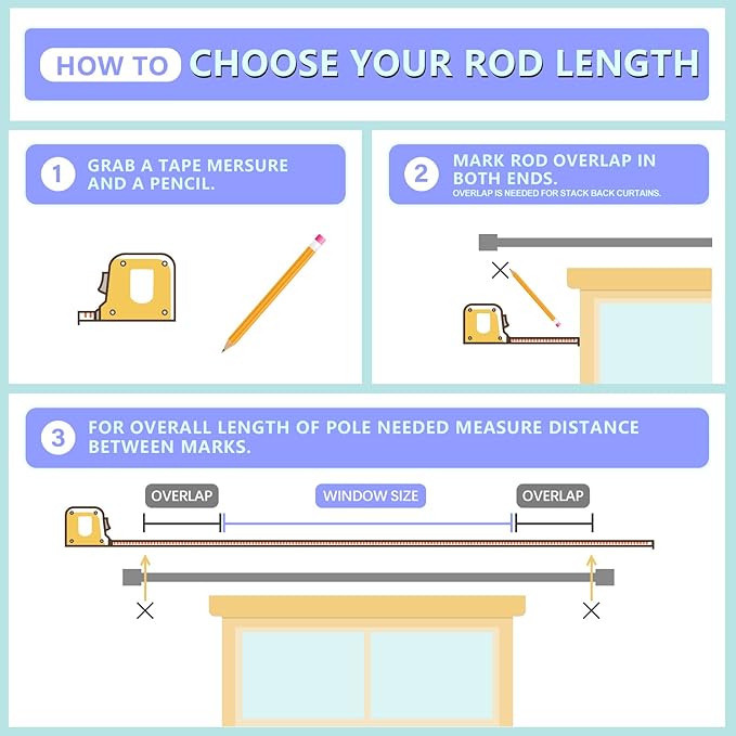 Curtain Rods for Windows 16 to 28 or 40 Inches Max Adjustable Length 1 Inch Diameter Window Curtain Rod with Aluminium End Cap, White