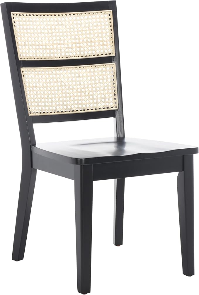 SAFAVIEH Home Collection Toril Coastal Black/Natural Dining Chair Set of 2