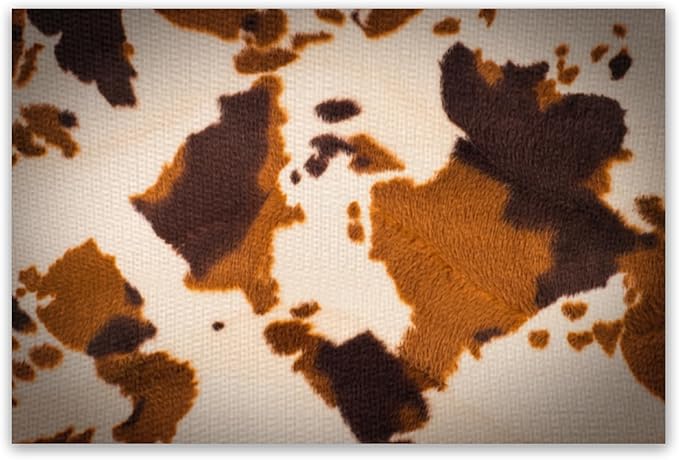 Cow Print Placemats,Farm Animal Brown Cowhide Print Place Mats,Western Highlands Pattern Kitchen Table Mats for Dining Kitchen Party Holiday Decor 12x18 in Set of 6