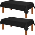 Hiasan 2 Pack Faux Linen Rectangle Tablecloth - Wrinkle and Stain Resistant Washable Table Cloth for Kitchen Dining Room Holiday Table Cover for Party Dinner, Black, 52 x 70 Inch