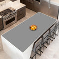 84''x24'' Extra Large Silicone Mat for Kitchen Counter, Heat Resistant Countertop Protector, Non-Slip Waterproof Kitchen Island Mat, Easy to Clean, Light Gray