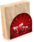 Valentines Glitters Love Hearts Napkin Holder for Table Kitchen Decor Acrylic Paper Napkin Holders for Tissue Dining Room Indoor Outdoor Party Holiday Accessories