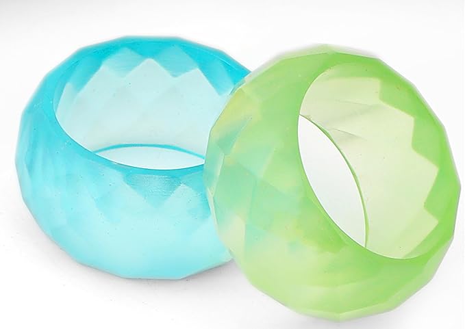 CLEENTABLE Napkin Rings Set of 12 - Epoxy Resin Napkin Holder Cuffs for Dinner Table Décor - Farmhouse Modern Serviette Rings for Weddings, Parties, Receptions, Banquets, Daily Use - 1.5" (Pastel)