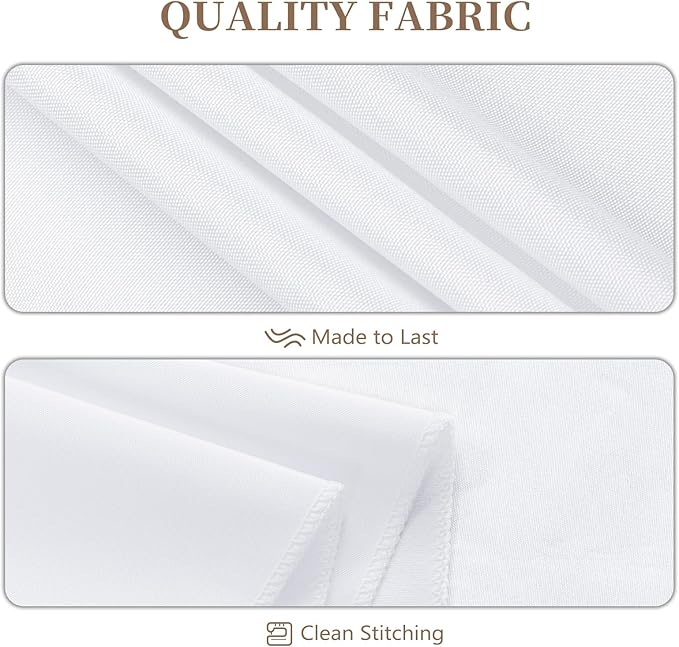8 Pack Round Tablecloth 120 Inch Cloth White Tablecloth for Round Tables, Washable Polyester Table Cloth Stain and Wrinkle Resistant Decorative Table Cover for Wedding Party Dining Banquet