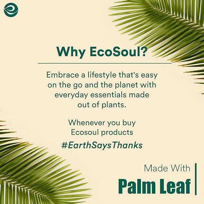 ECO SOUL Palm Leaf Bowl 400 pc, Small 5" (8 Oz) | Round Like Bamboo Bowls, Compostable, Biodegradable, Disposable Palm Leaf Bowls Eco-friendly | Sturdy, Microwave & Oven Safe