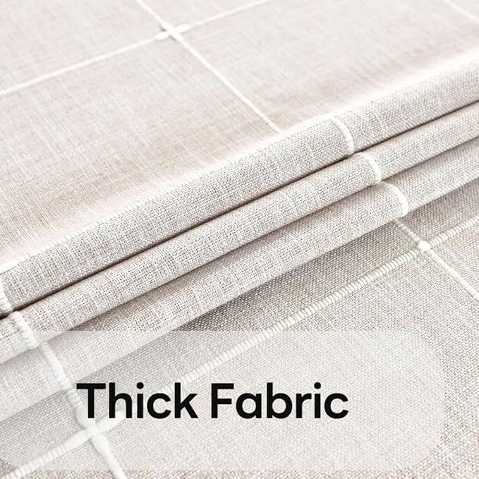 Heavy Duty Cotton Table Cloth for Rectangle Table Rectangular Farmhouse Vintage Tablecloth Washable Rustic Table Cover (Linen, 52''x120'')